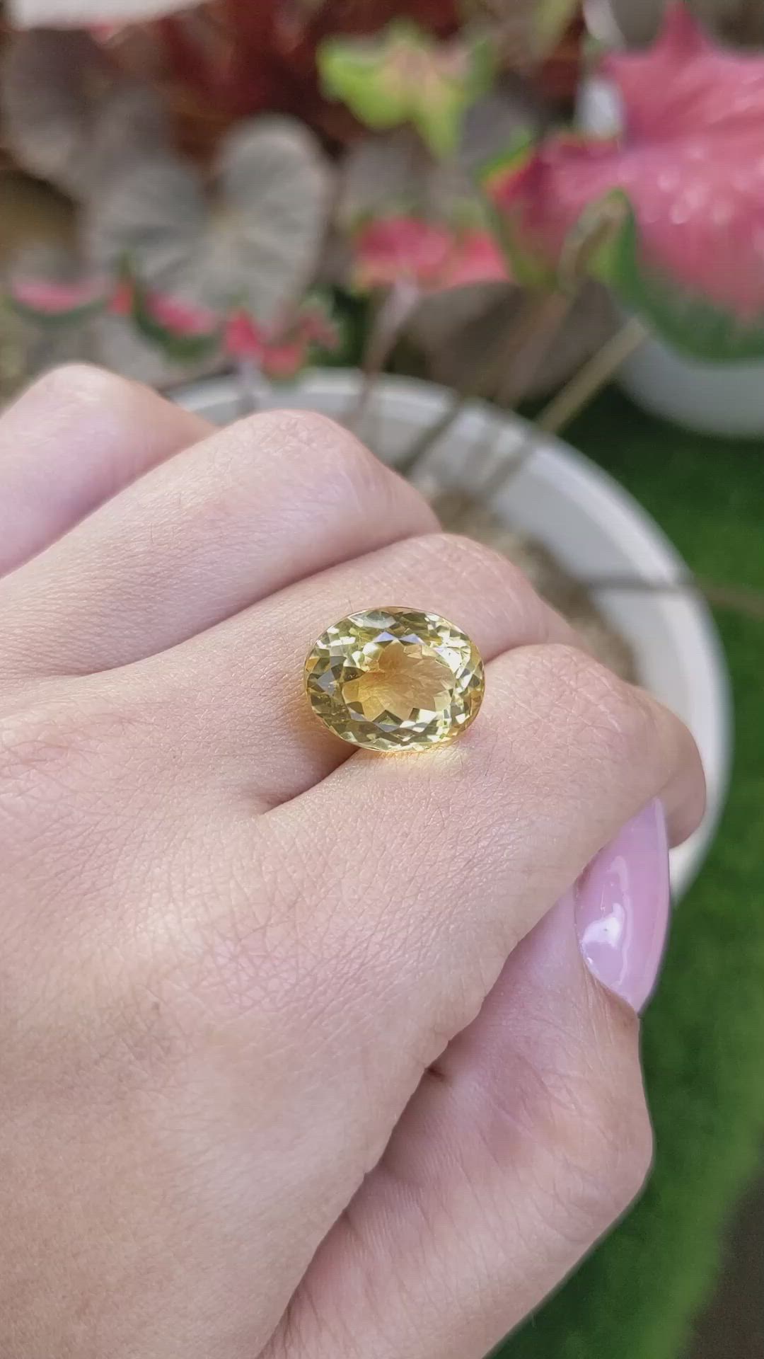 8.85 Ct. Yellow Citrine from Ceylon (Sri Lanka) Size Video