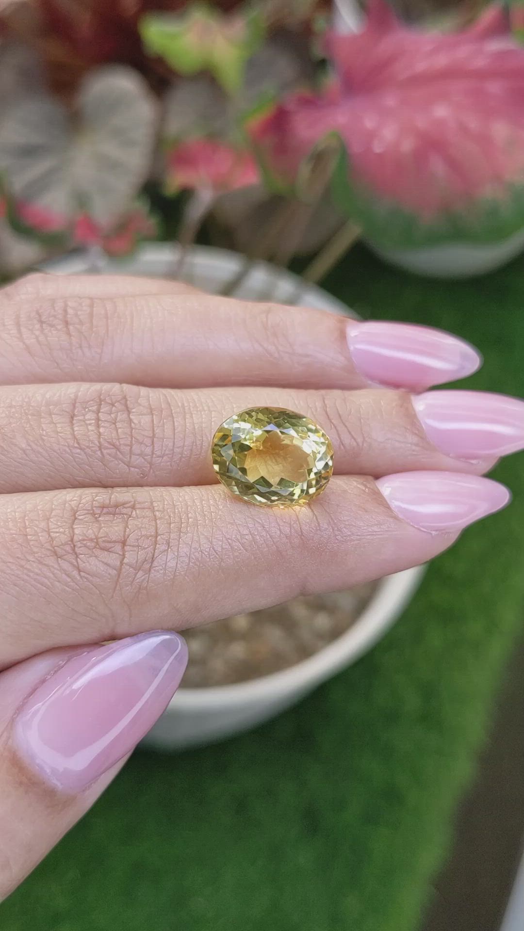 8.85 Ct. Yellow Citrine from Ceylon (Sri Lanka) Size Video