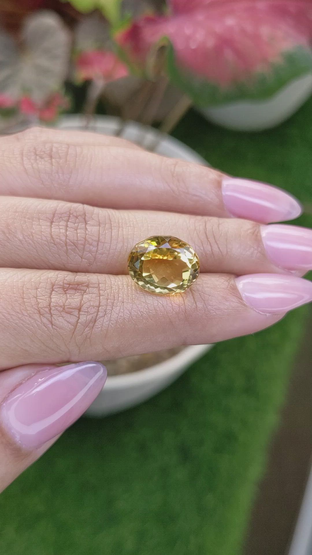 8.44 Ct. Yellow Citrine from Ceylon (Sri Lanka) Size Video