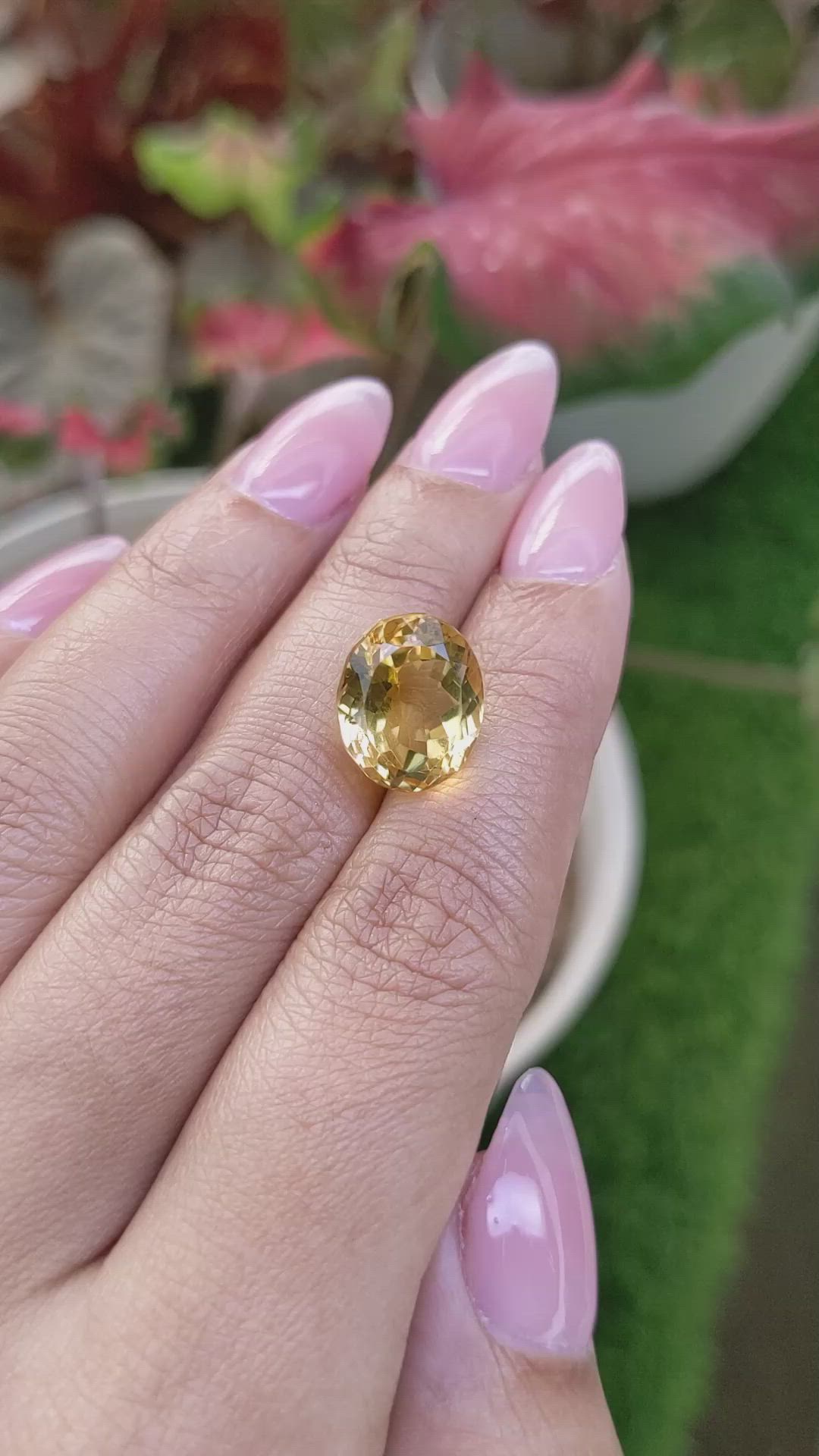 8.44 Ct. Yellow Citrine from Ceylon (Sri Lanka) Size Video