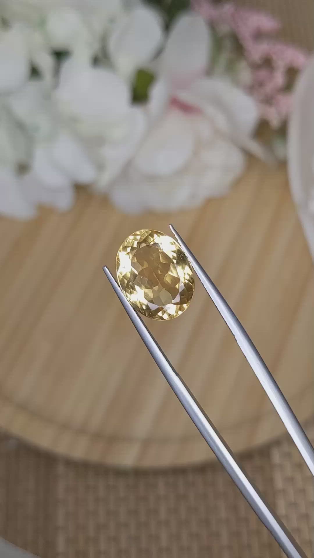 7.63 Ct. Yellow Citrine from Ceylon (Sri Lanka) Size Video