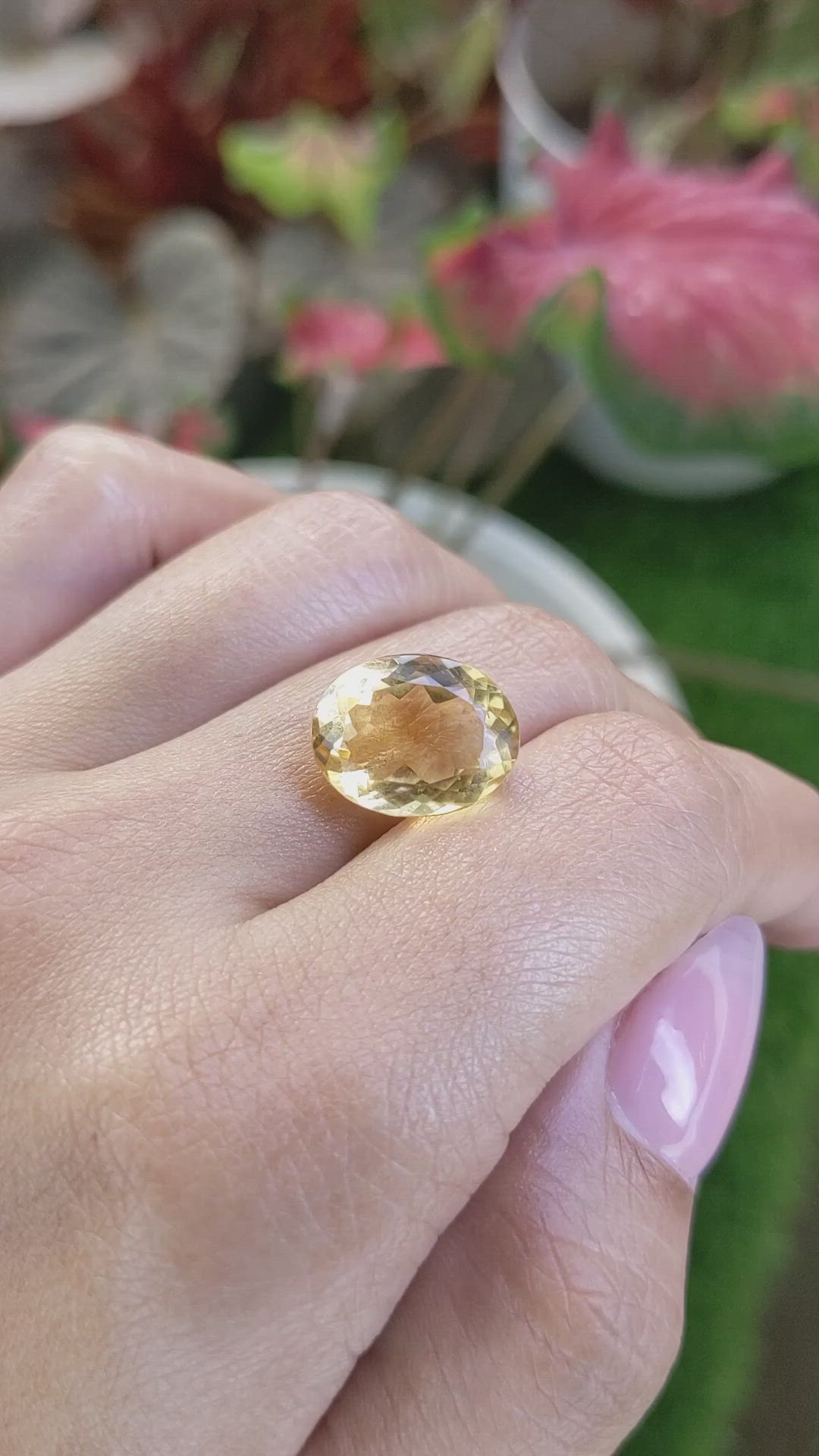 7.63 Ct. Yellow Citrine from Ceylon (Sri Lanka) Size Video