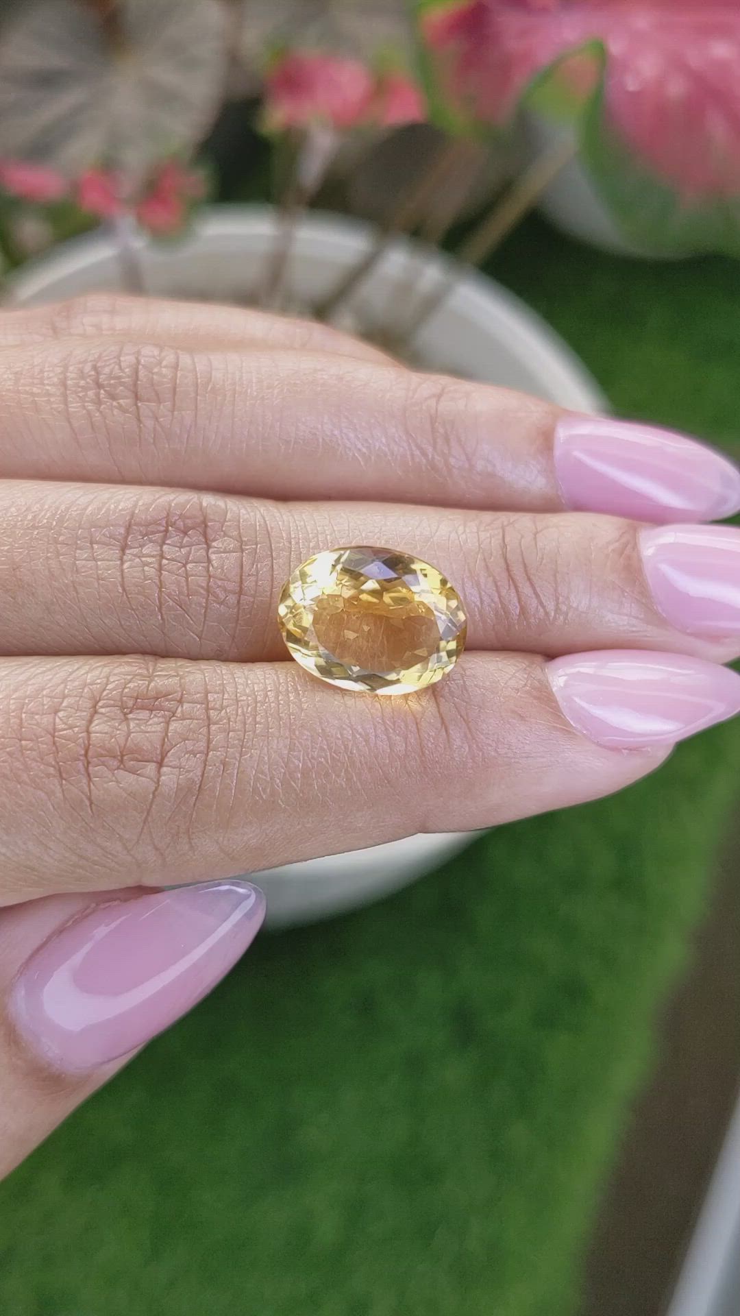 7.63 Ct. Yellow Citrine from Ceylon (Sri Lanka) Size Video