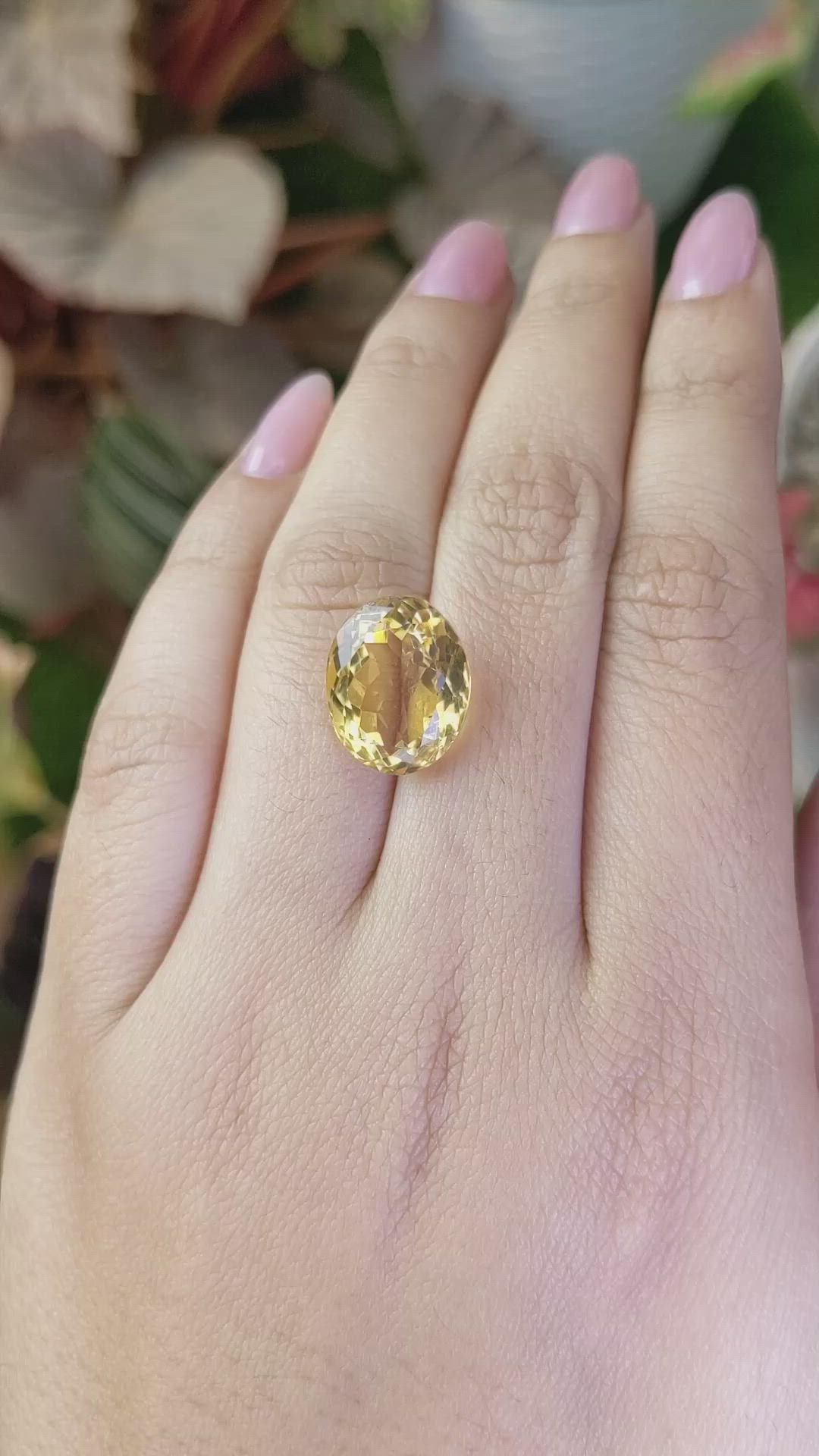 8.83 Ct. Yellow Citrine from Ceylon (Sri Lanka) Size Video
