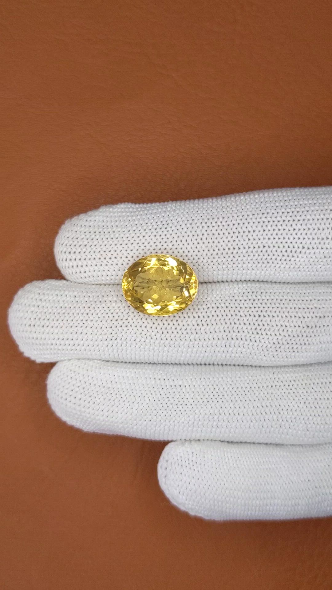 8.83 Ct. Yellow Citrine from Ceylon (Sri Lanka) Size Video