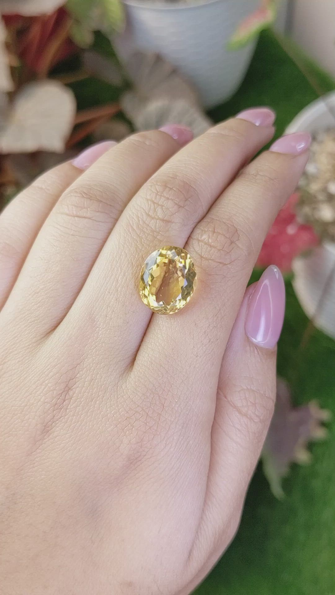 8.83 Ct. Yellow Citrine from Ceylon (Sri Lanka) Size Video