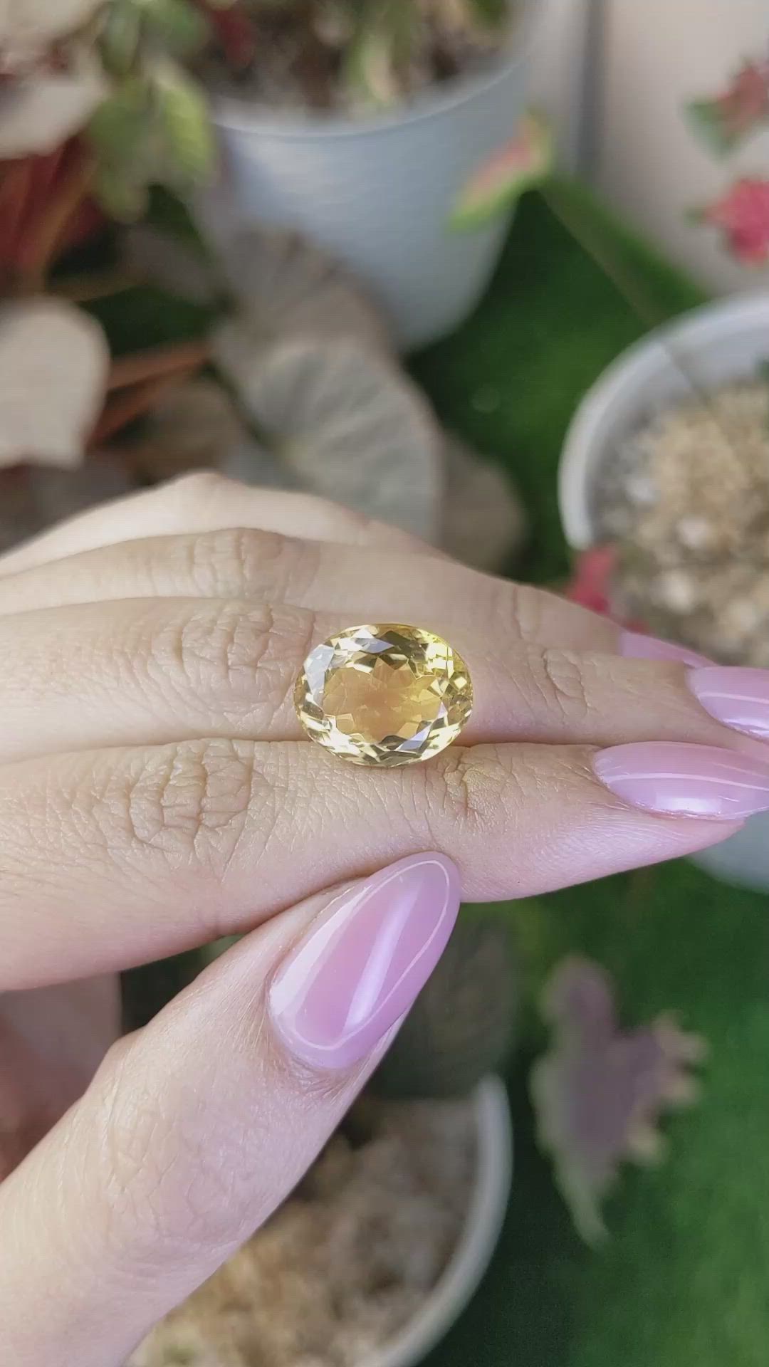 8.83 Ct. Yellow Citrine from Ceylon (Sri Lanka) Size Video