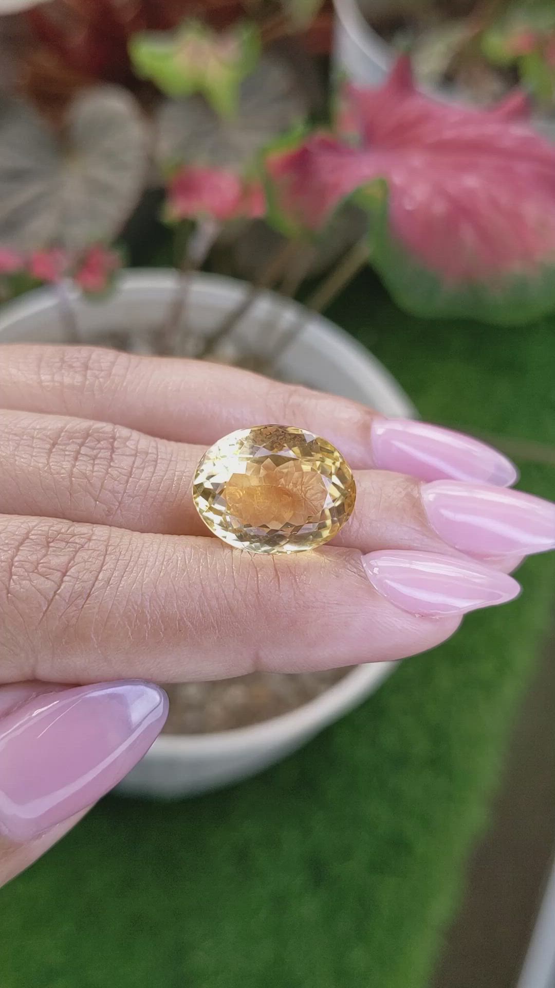 13.92 Ct. Yellow Citrine from Ceylon (Sri Lanka) Size Video