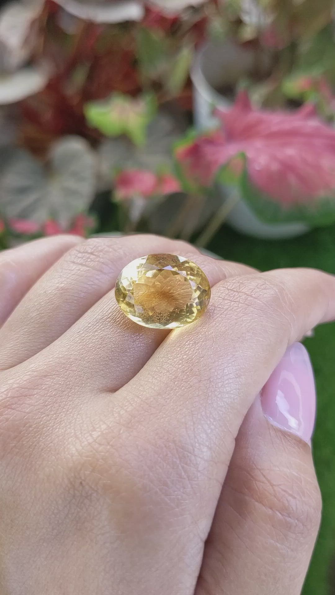 13.92 Ct. Yellow Citrine from Ceylon (Sri Lanka) Size Video