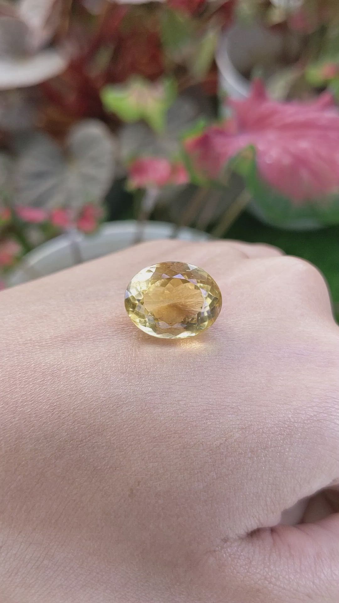 13.92 Ct. Yellow Citrine from Ceylon (Sri Lanka) Size Video