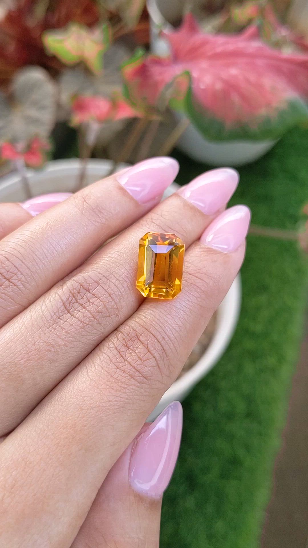 7.11 Ct. Orangish Yellow Citrine from Ceylon (Sri Lanka) Size Video