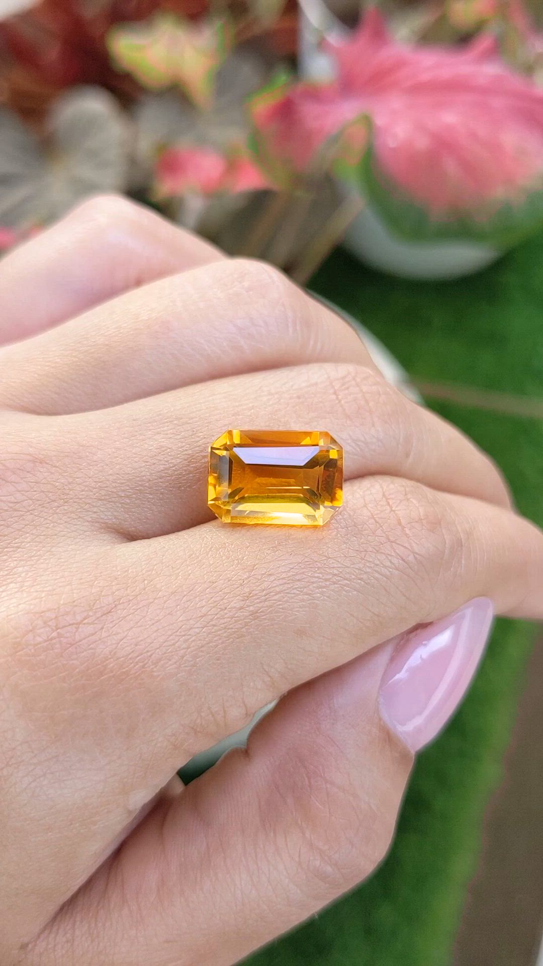 7.11 Ct. Orangish Yellow Citrine from Ceylon (Sri Lanka) Size Video