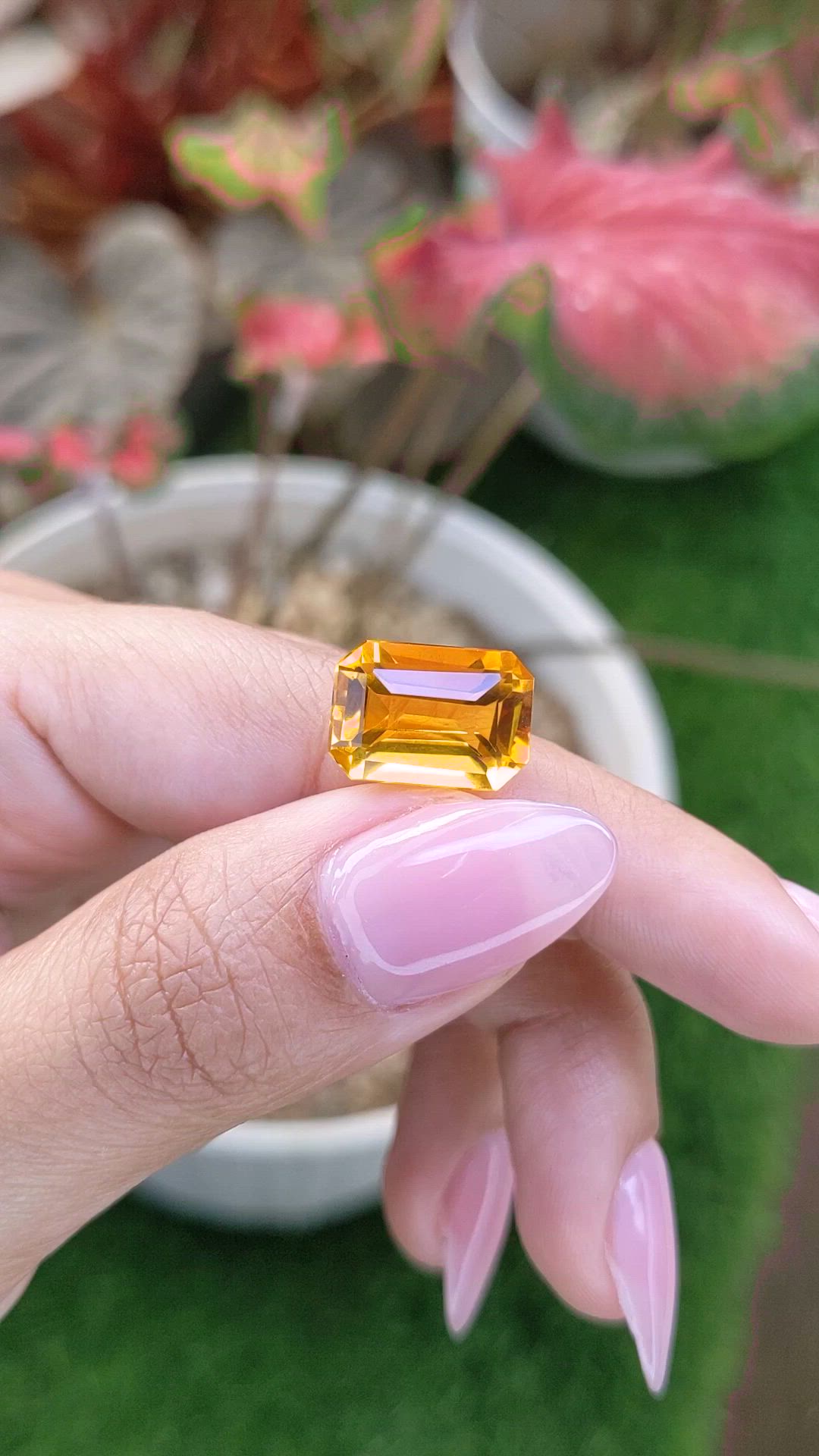 7.11 Ct. Orangish Yellow Citrine from Ceylon (Sri Lanka) Size Video