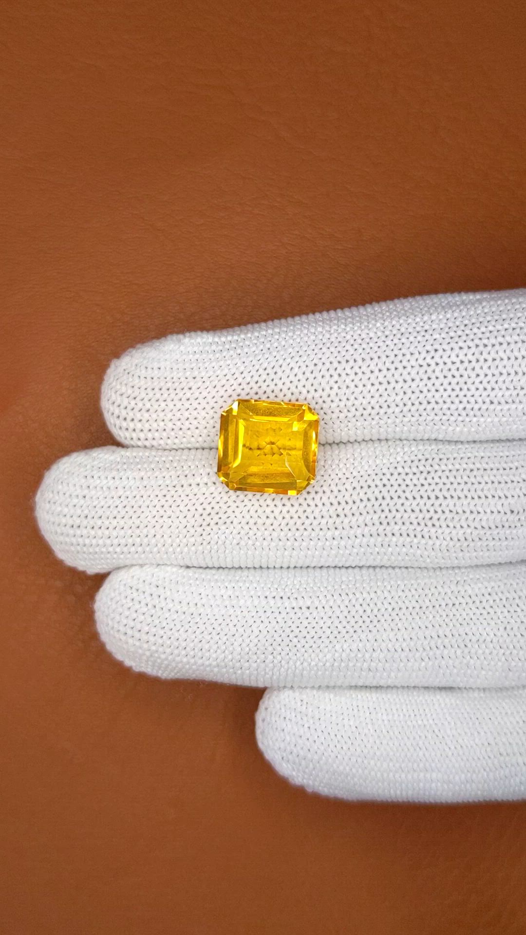 8.13 Ct. Yellow Citrine from Ceylon (Sri Lanka) Size Video