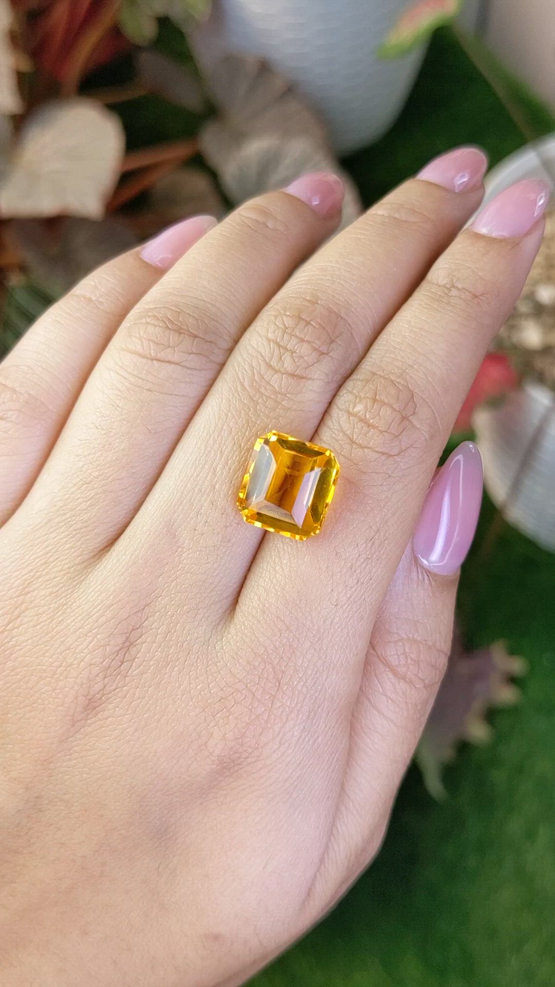 8.13 Ct. Yellow Citrine from Ceylon (Sri Lanka) Size Video