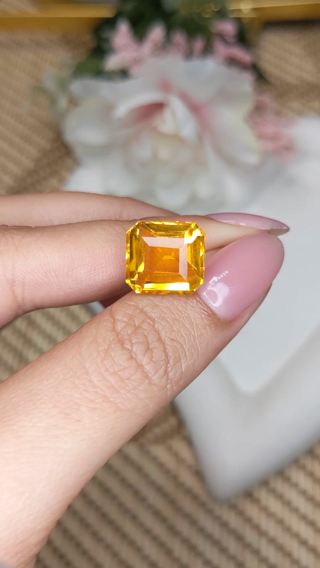 8.13 Ct. Yellow Citrine from Ceylon (Sri Lanka) Size Video