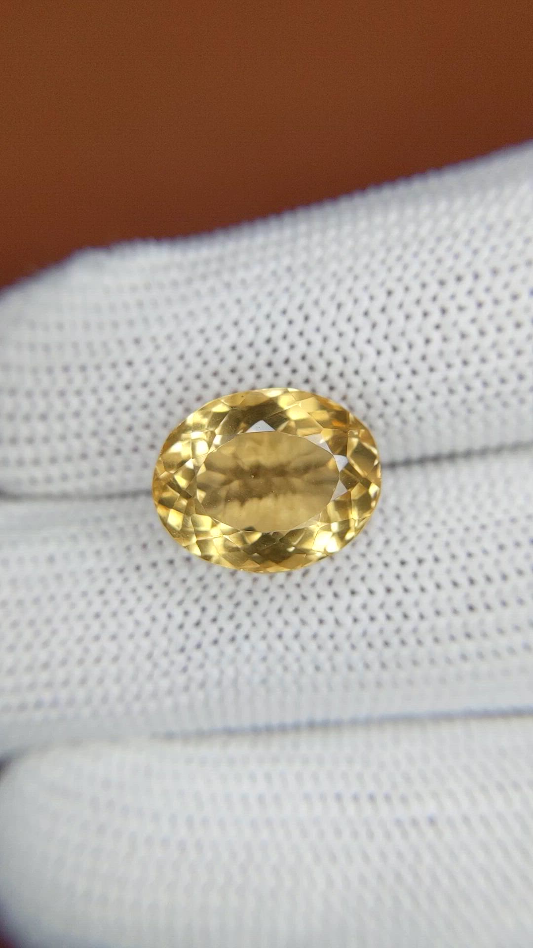 6.88 Ct. Yellow Citrine from Ceylon (Sri Lanka) Size Video