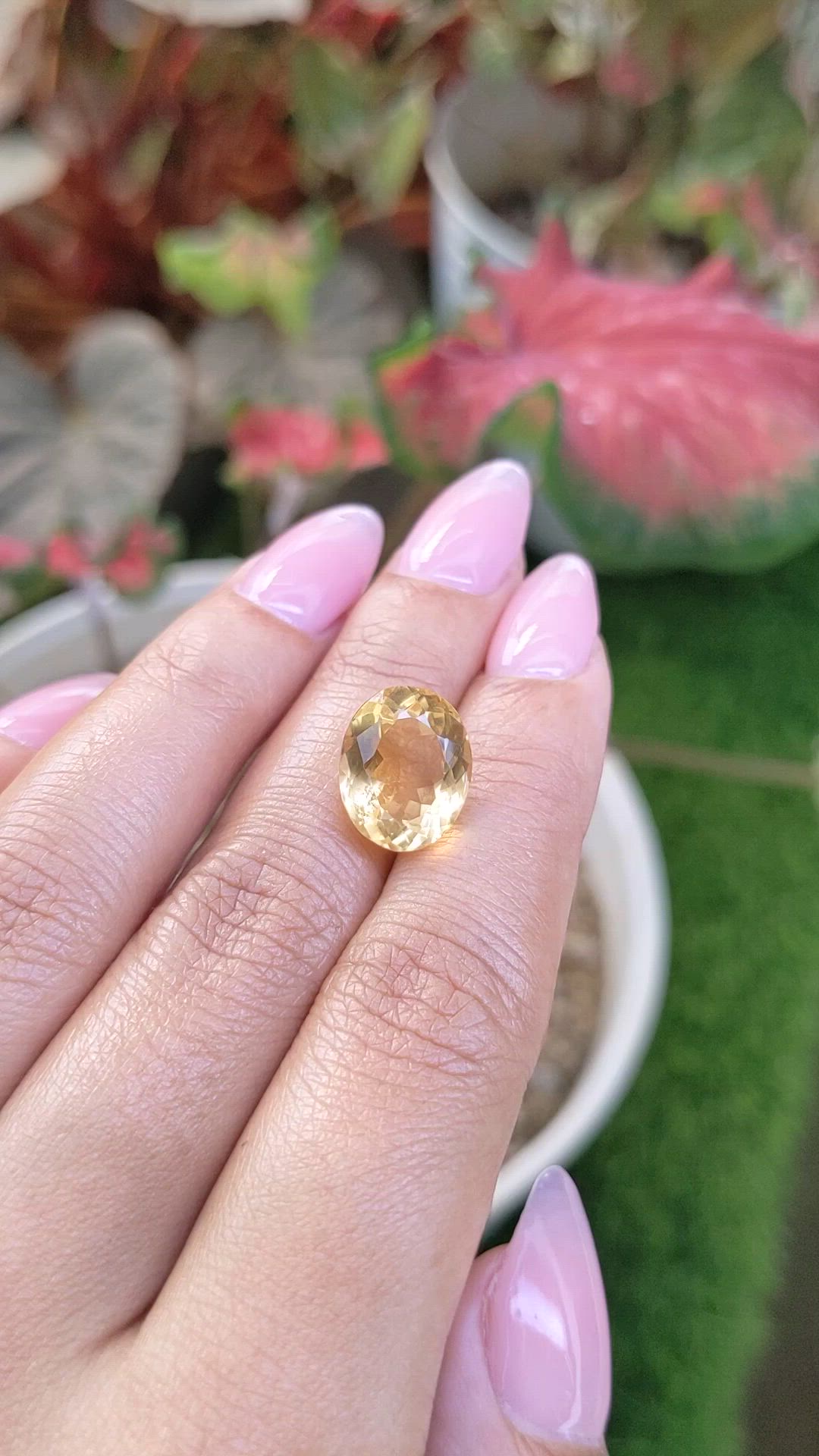 6.88 Ct. Yellow Citrine from Ceylon (Sri Lanka) Size Video