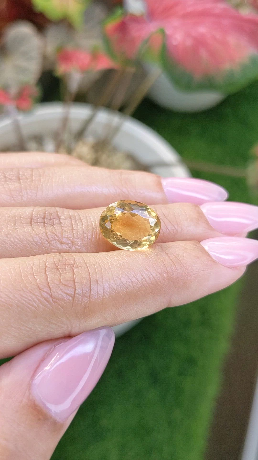 6.88 Ct. Yellow Citrine from Ceylon (Sri Lanka) Size Video