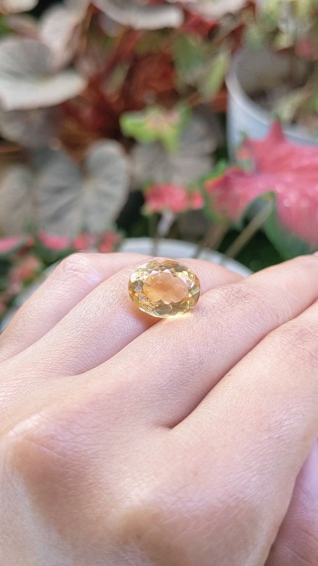 6.88 Ct. Yellow Citrine from Ceylon (Sri Lanka) Size Video