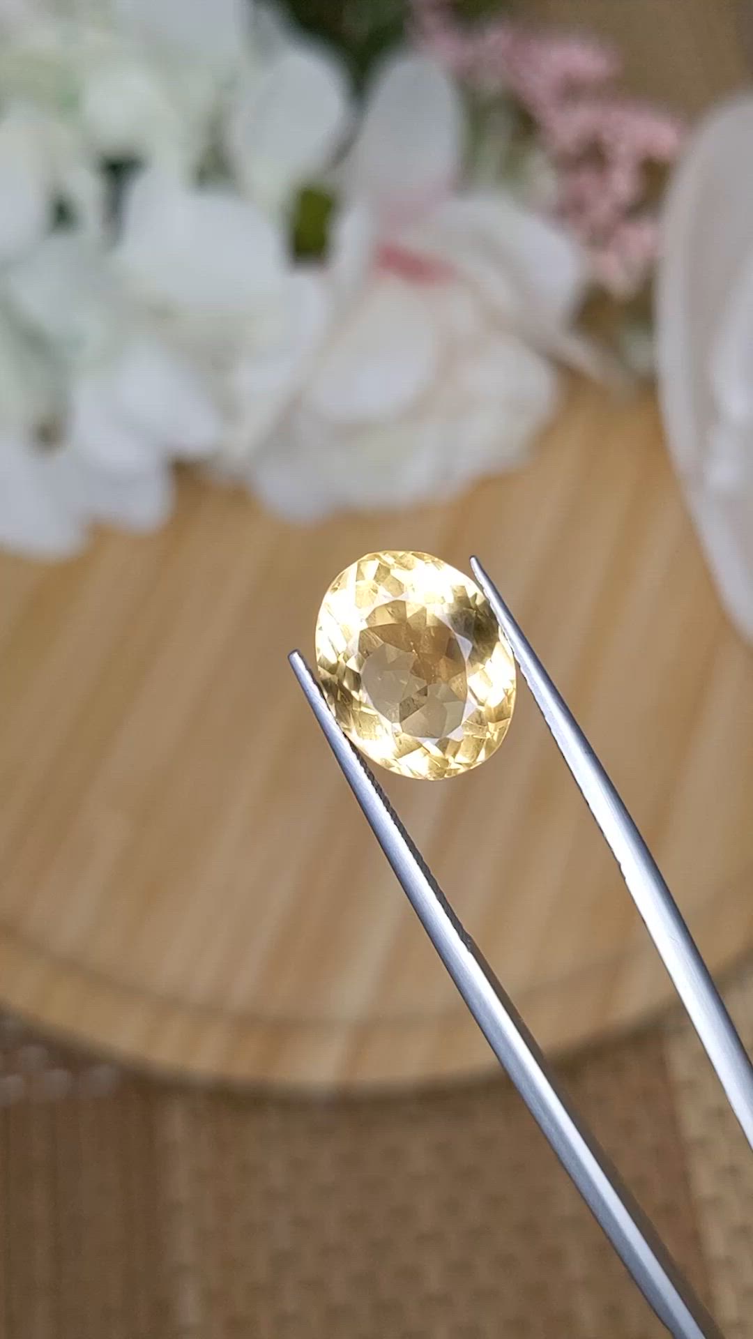 6.88 Ct. Yellow Citrine from Ceylon (Sri Lanka) Size Video