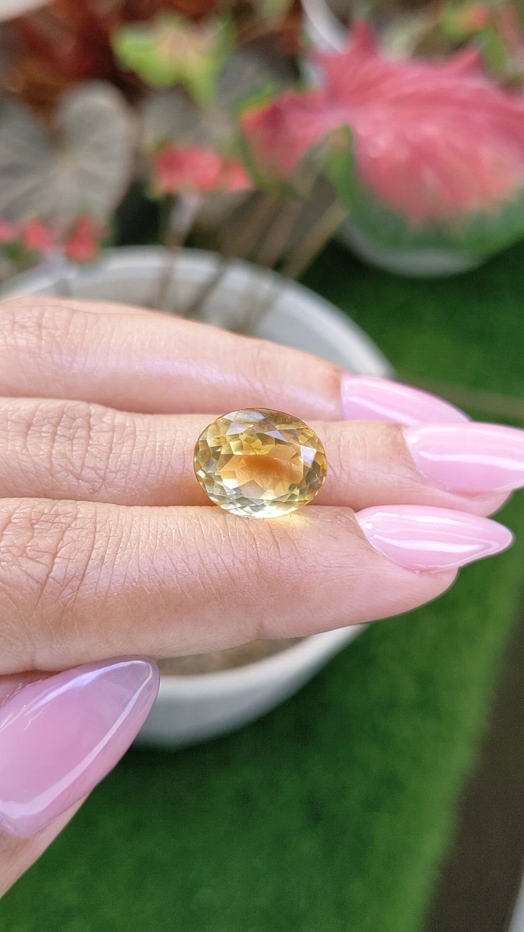 8.32 Ct. Yellow Citrine from Ceylon (Sri Lanka) Size Video