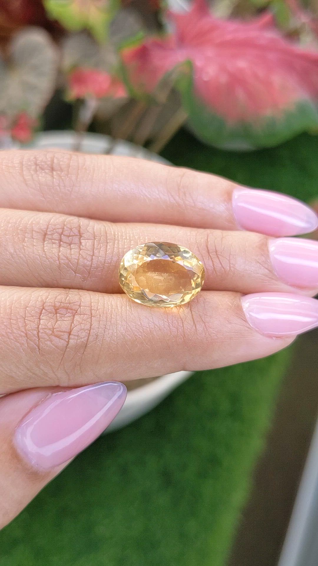 7.76 Ct. Yellow Citrine from Ceylon (Sri Lanka) Size Video