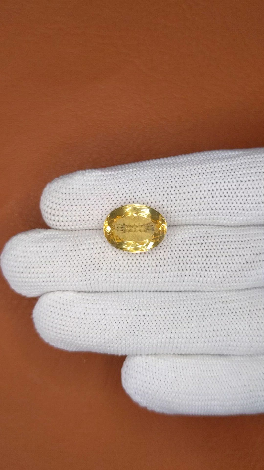 7.76 Ct. Yellow Citrine from Ceylon (Sri Lanka) Size Video