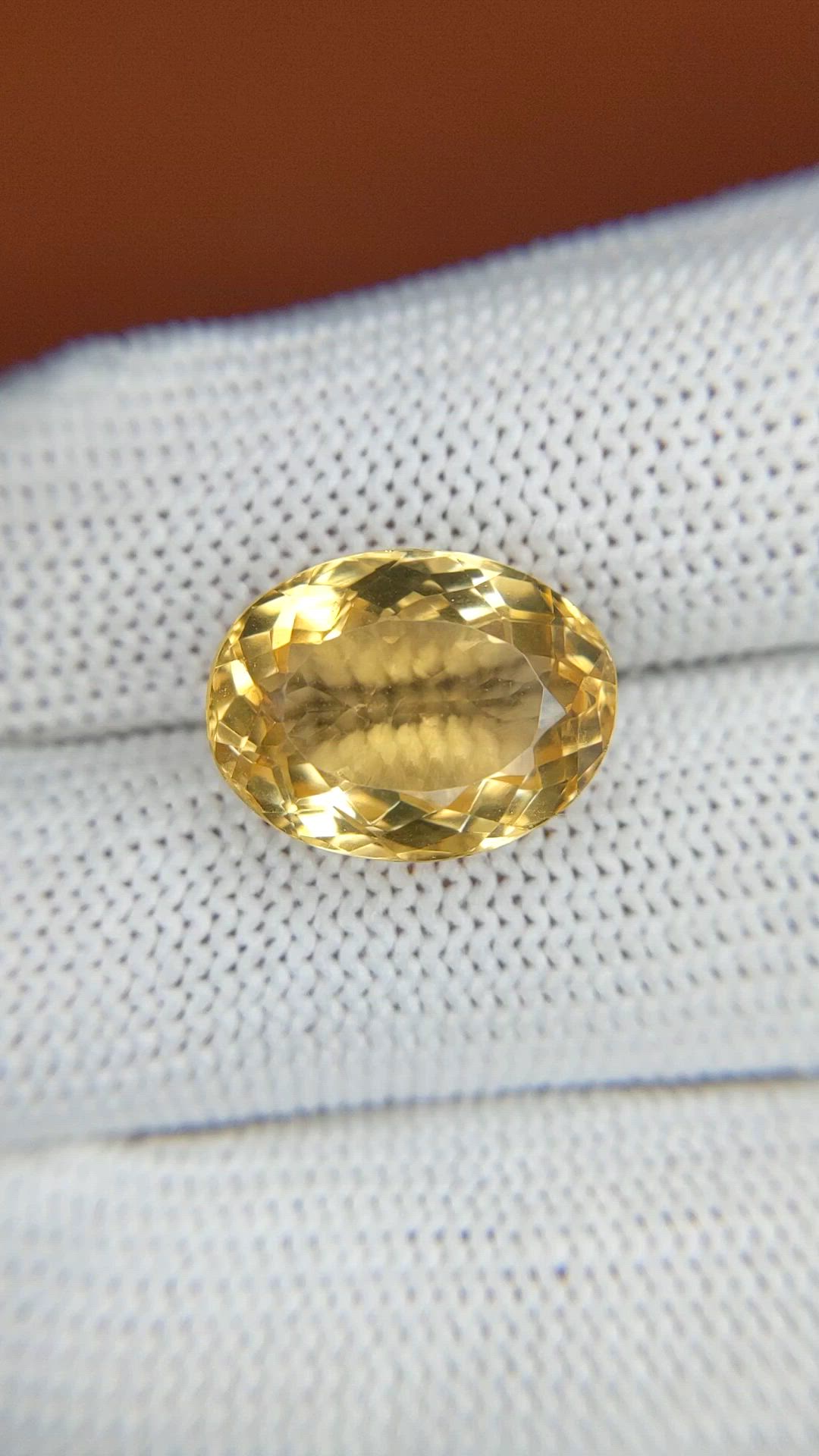 7.76 Ct. Yellow Citrine from Ceylon (Sri Lanka) Size Video