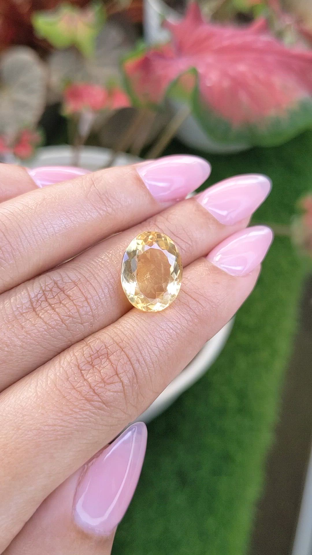7.76 Ct. Yellow Citrine from Ceylon (Sri Lanka) Size Video