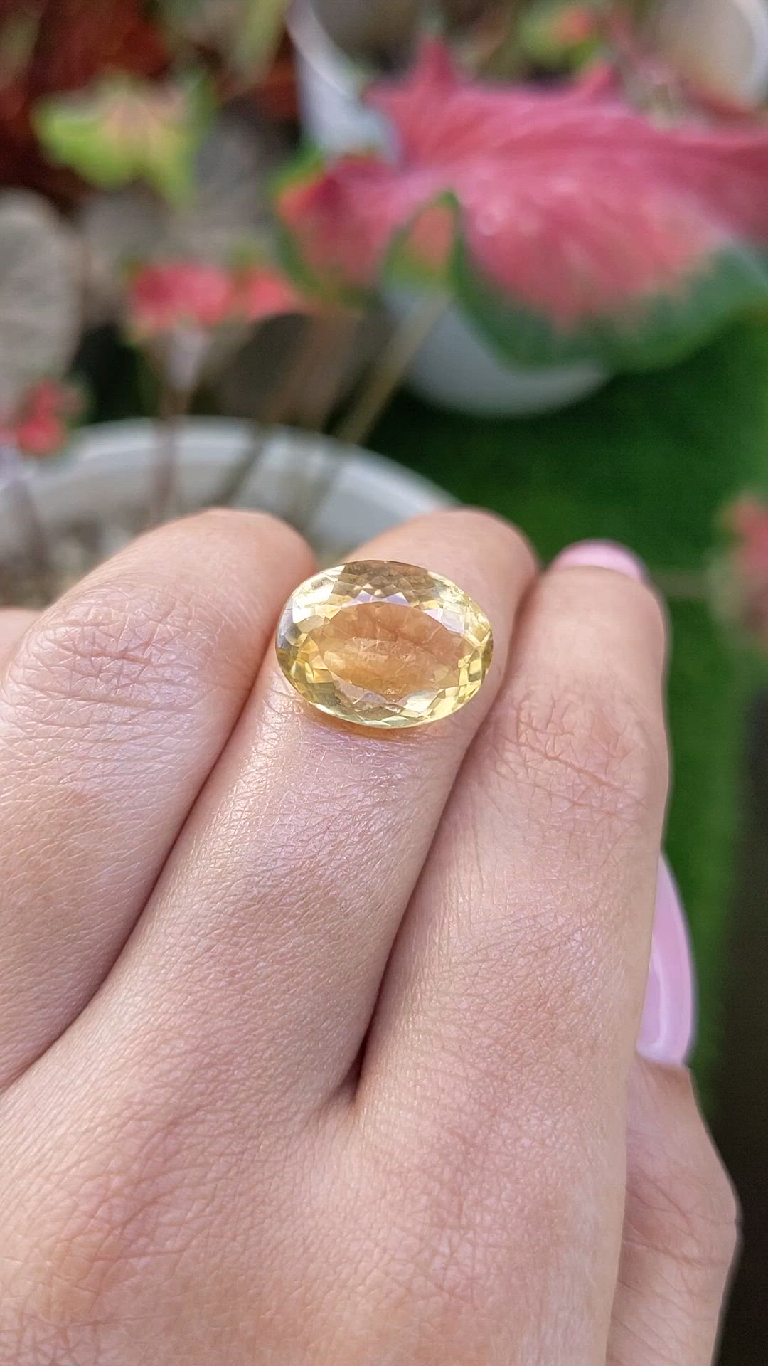 7.76 Ct. Yellow Citrine from Ceylon (Sri Lanka) Size Video