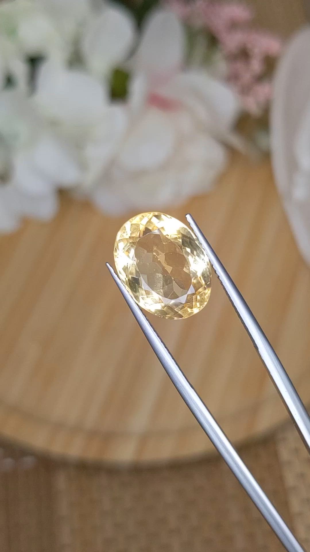 7.76 Ct. Yellow Citrine from Ceylon (Sri Lanka) Size Video