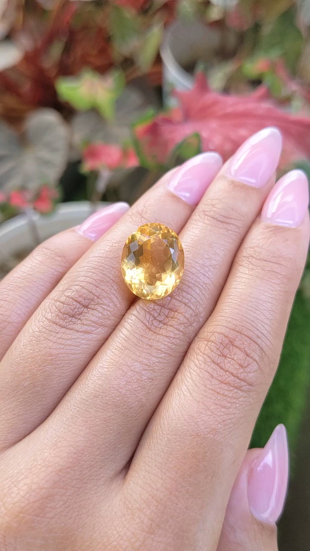 11.61 Ct. Yellow Citrine from Ceylon (Sri Lanka) Size Video