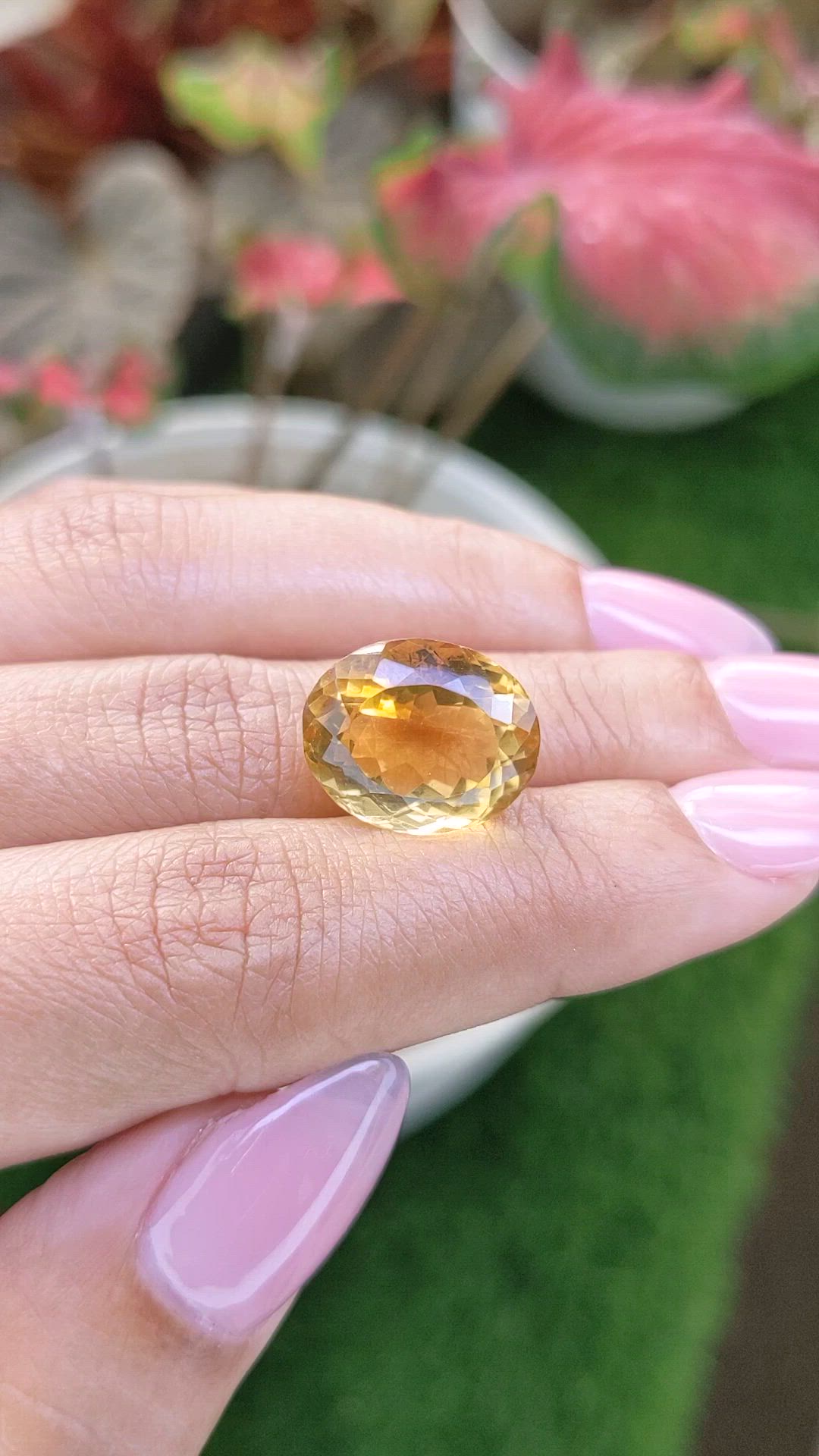 11.61 Ct. Yellow Citrine from Ceylon (Sri Lanka) Size Video