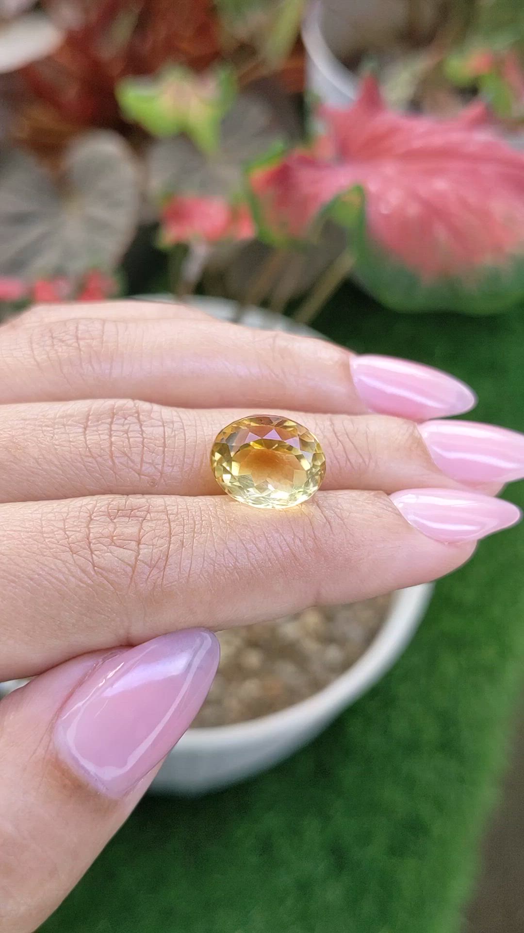 8.42 Ct. Yellow Citrine from Ceylon (Sri Lanka) Size Video