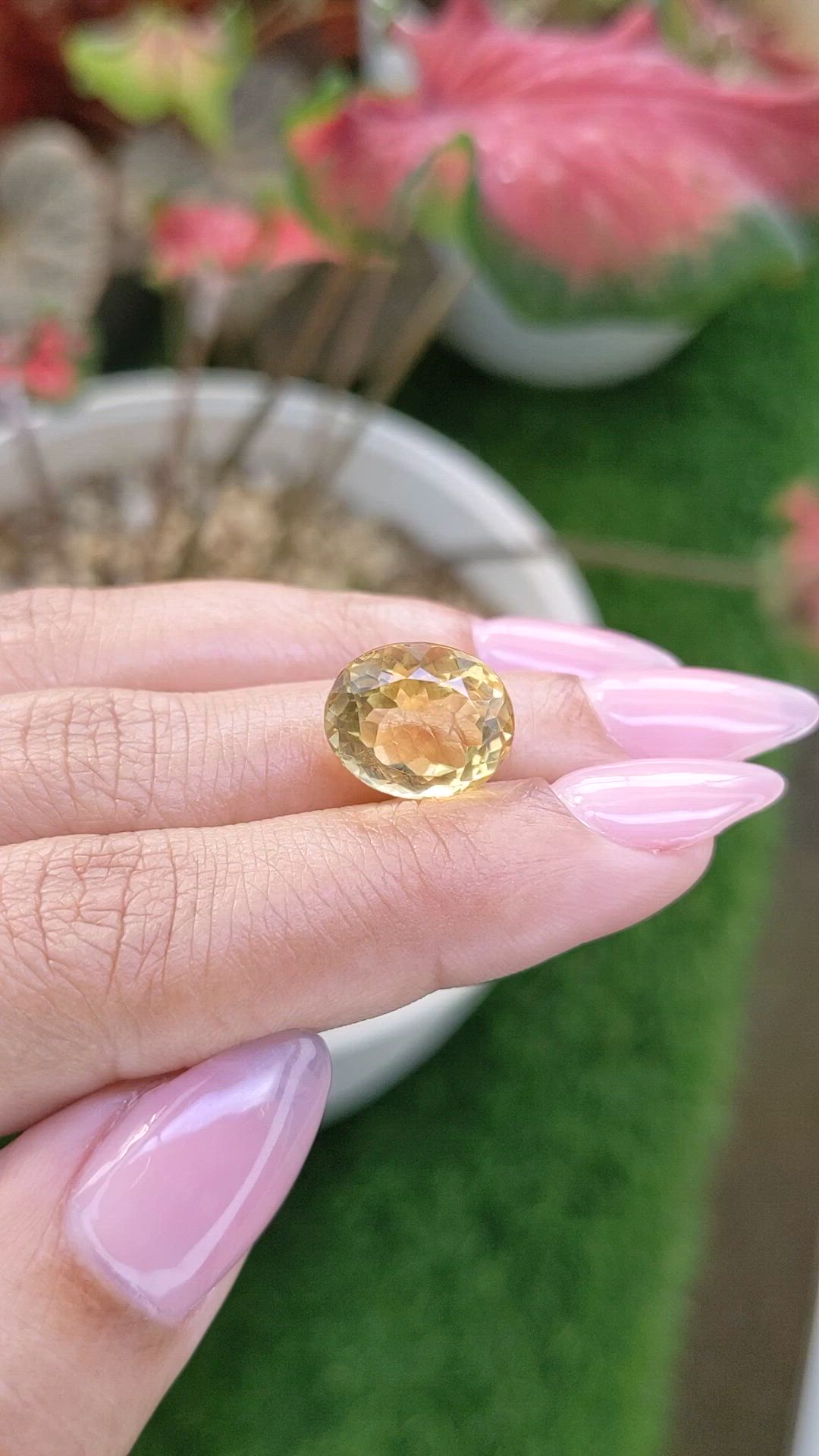 7.39 Ct. Yellow Citrine from Ceylon (Sri Lanka) Size Video