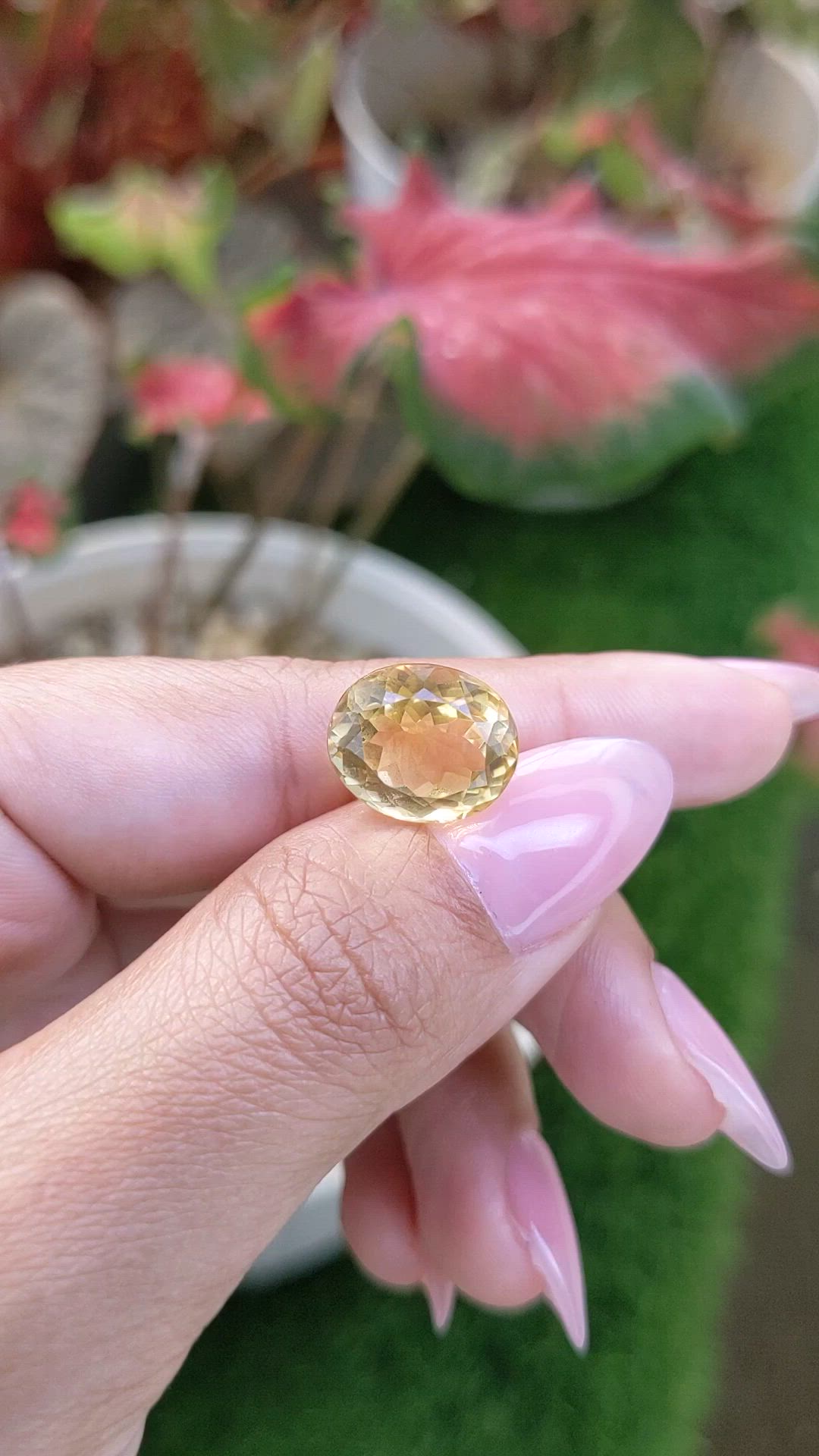 7.39 Ct. Yellow Citrine from Ceylon (Sri Lanka) Size Video
