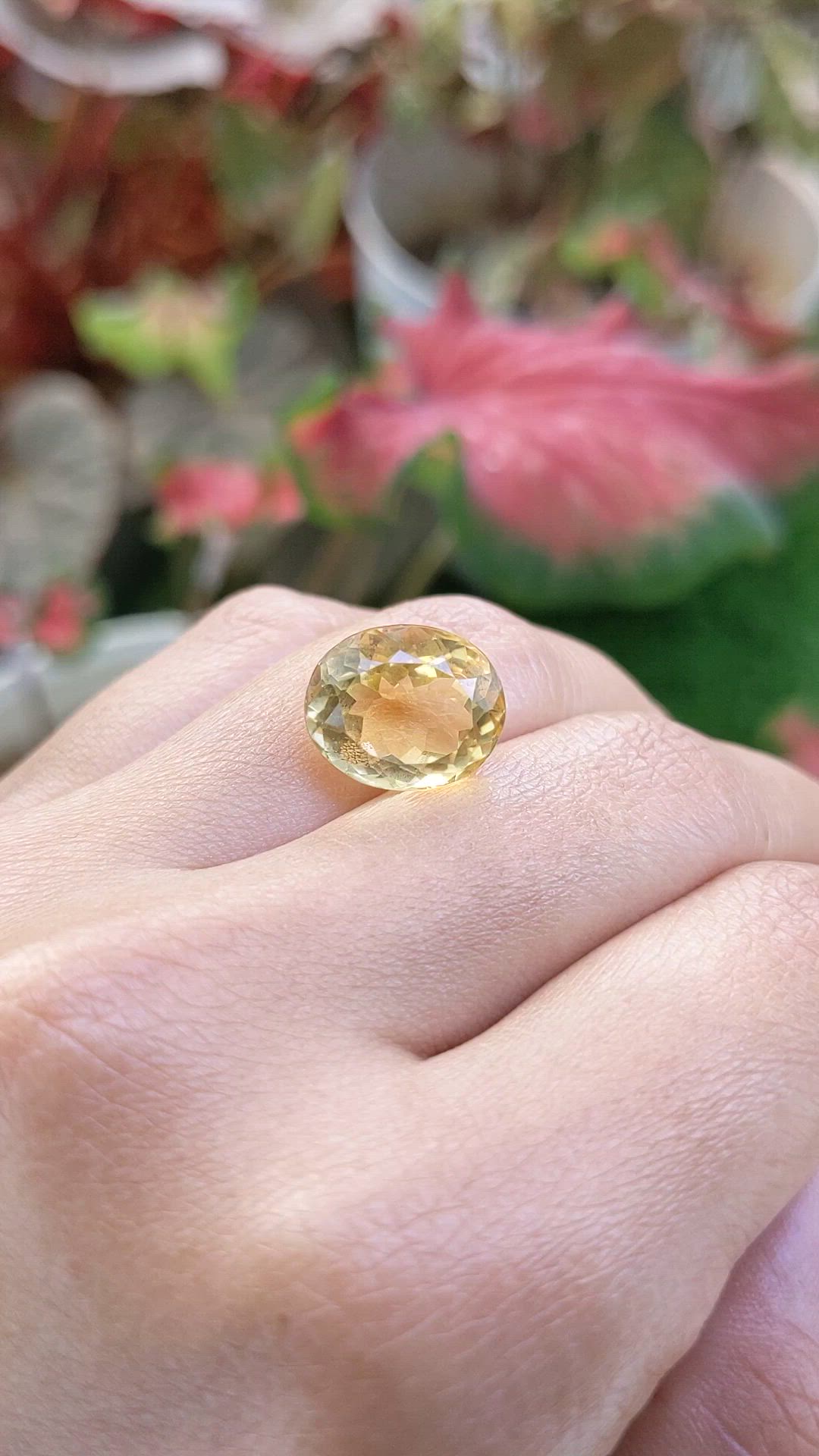 7.39 Ct. Yellow Citrine from Ceylon (Sri Lanka) Size Video