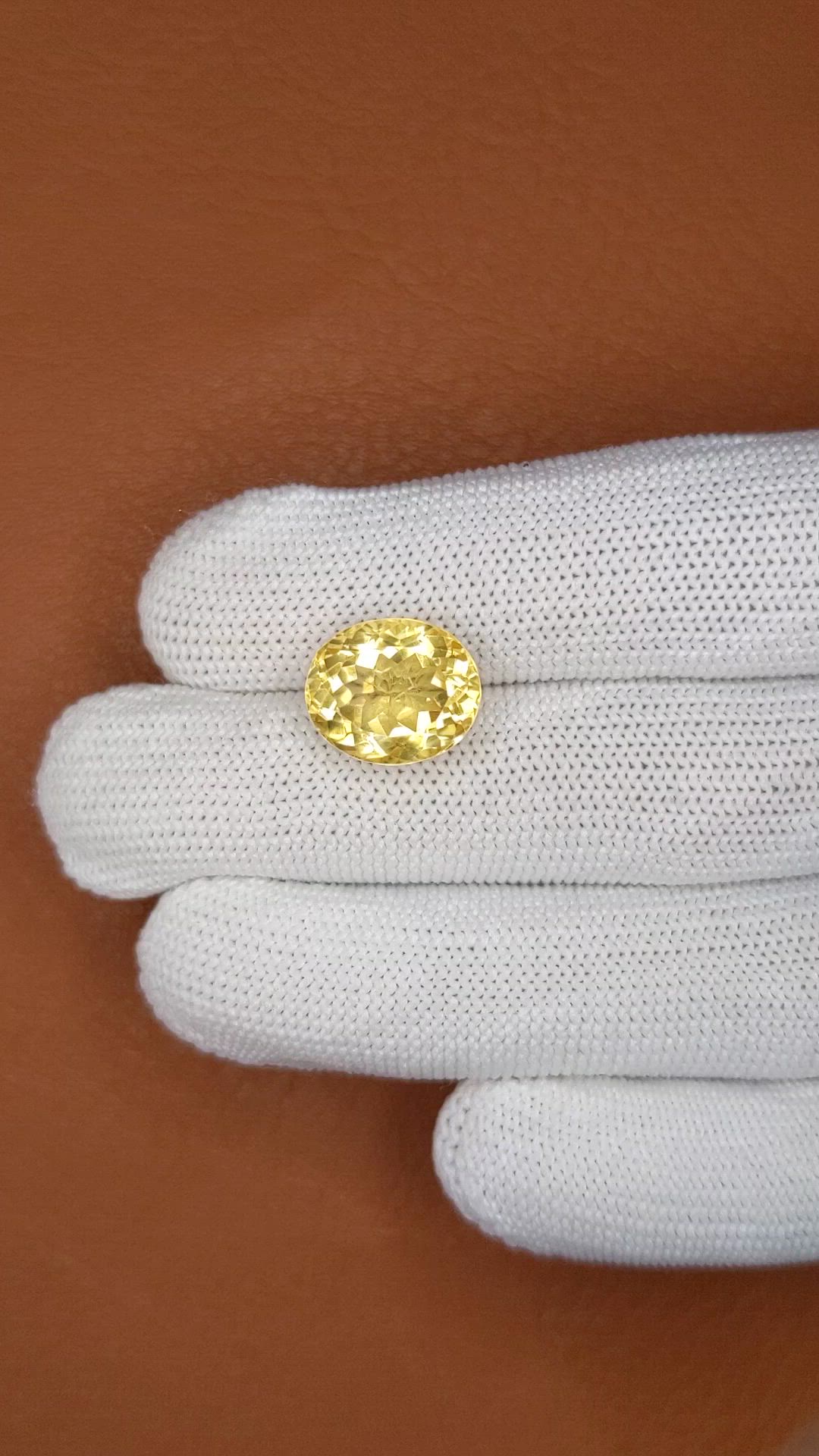 7.39 Ct. Yellow Citrine from Ceylon (Sri Lanka) Size Video