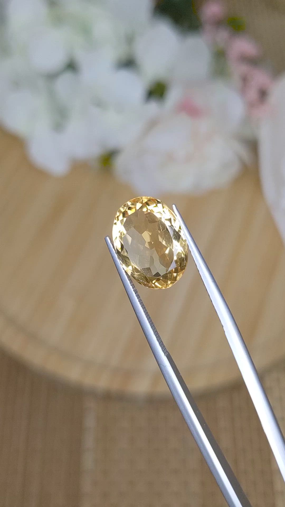 6.58 Ct. Yellow Citrine from Ceylon (Sri Lanka) Size Video