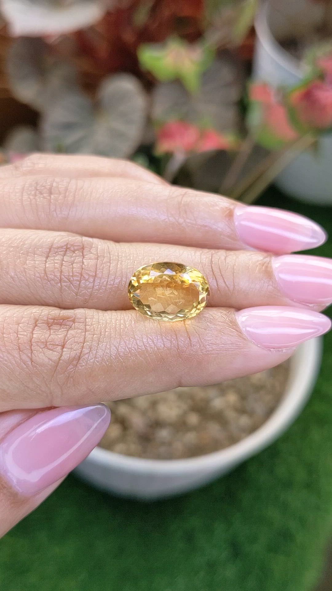 6.58 Ct. Yellow Citrine from Ceylon (Sri Lanka) Size Video