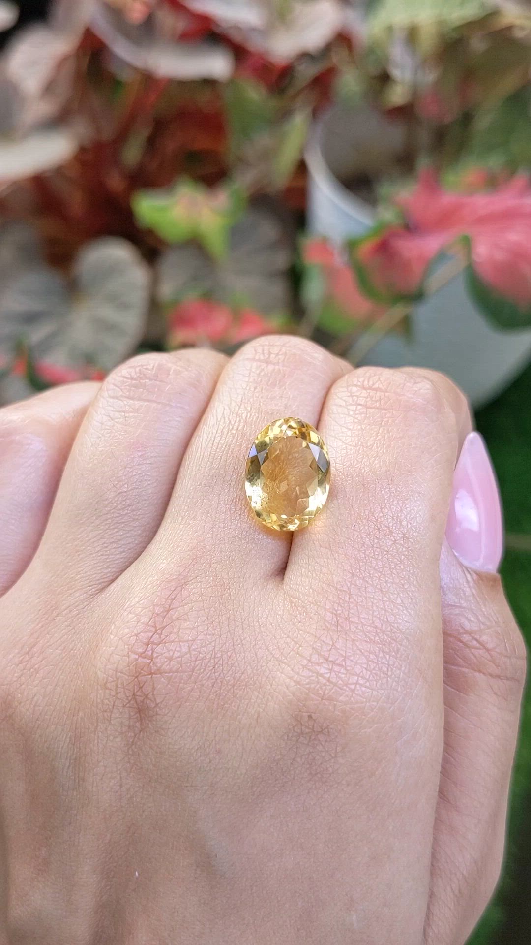 6.58 Ct. Yellow Citrine from Ceylon (Sri Lanka) Size Video