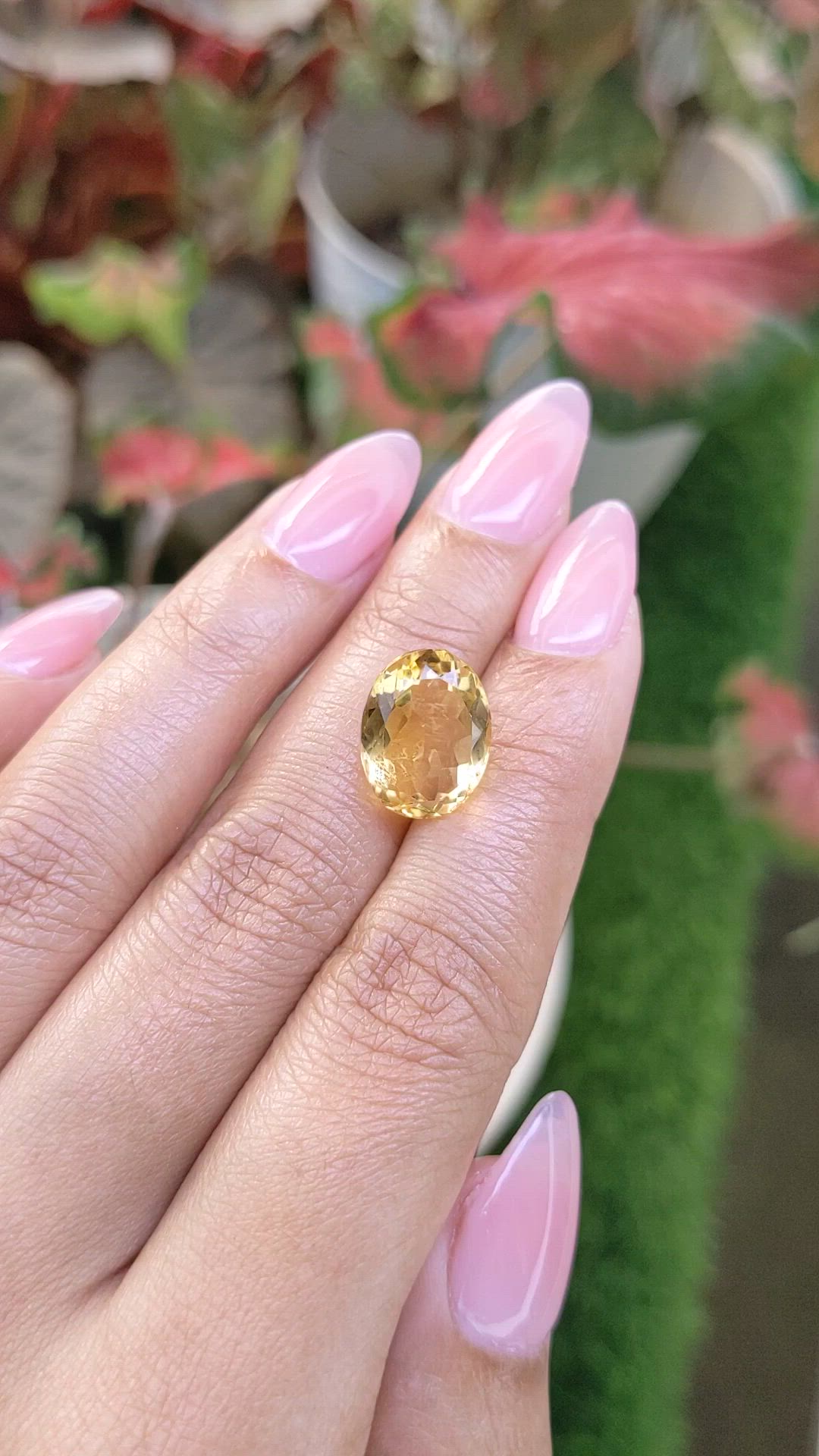 6.58 Ct. Yellow Citrine from Ceylon (Sri Lanka) Size Video