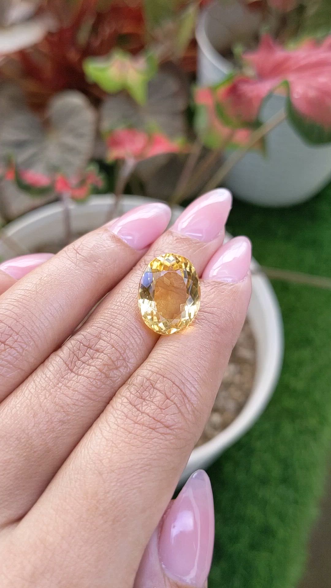 10.75 Ct. Yellow Citrine from Ceylon (Sri Lanka) Size Video