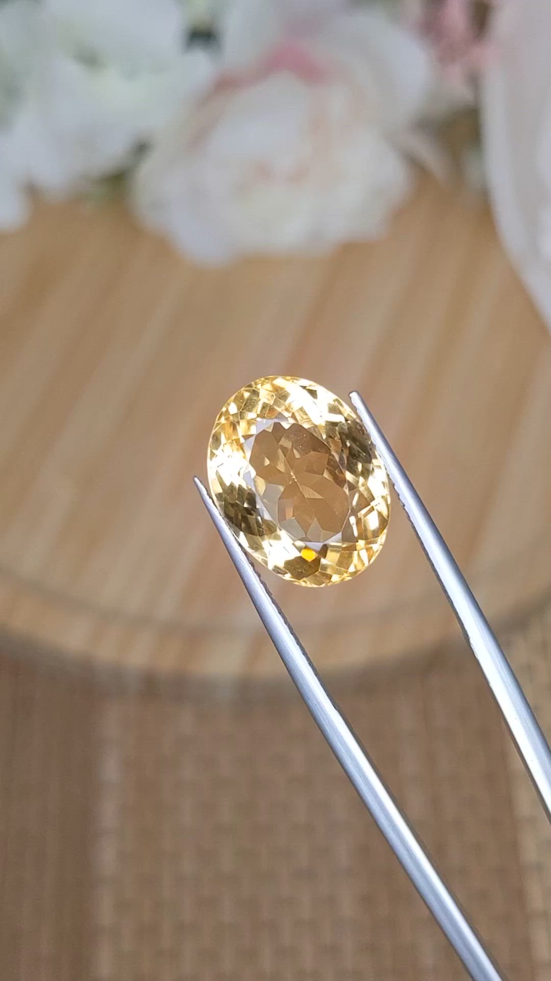 10.75 Ct. Yellow Citrine from Ceylon (Sri Lanka) Size Video