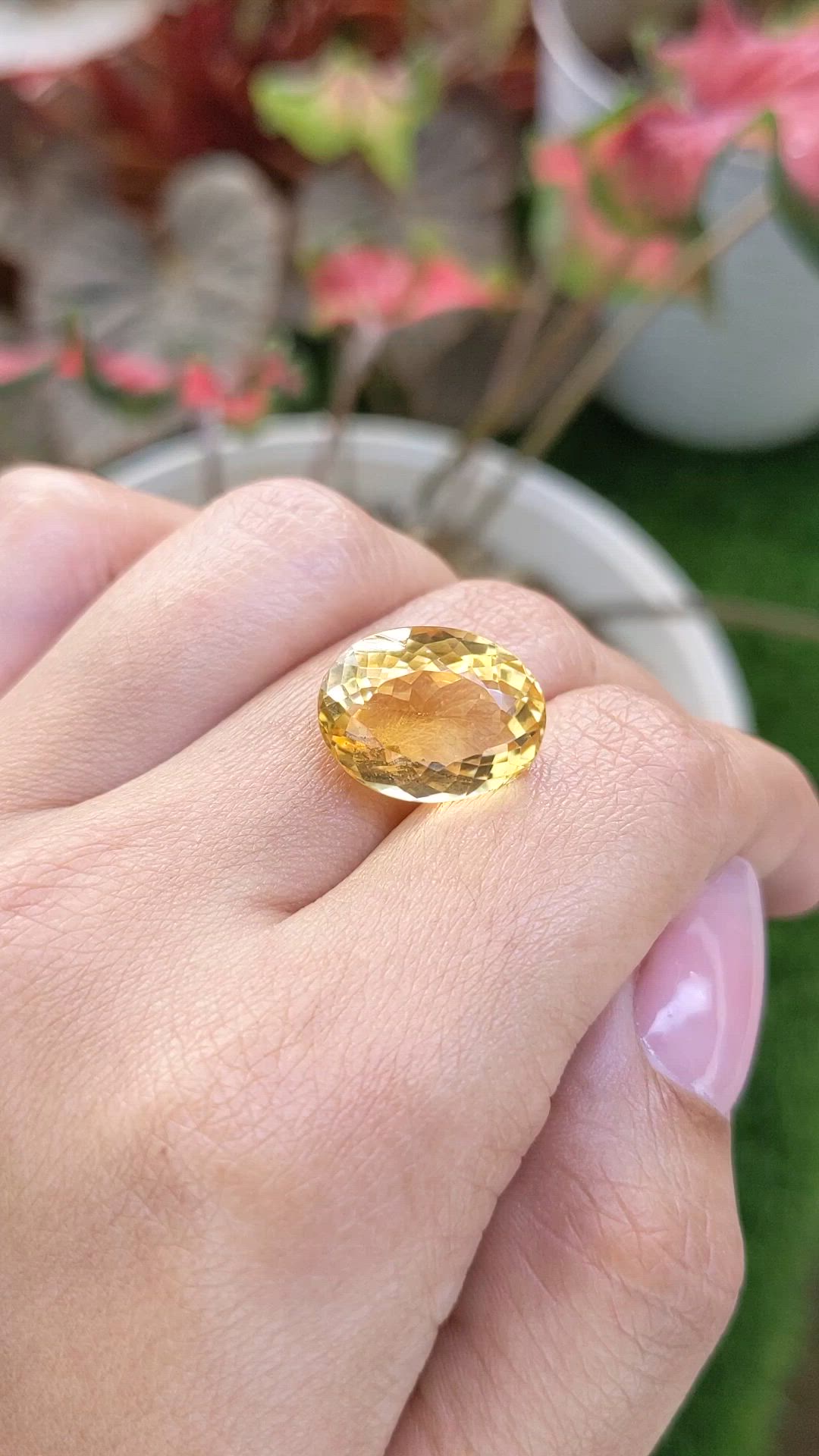 10.75 Ct. Yellow Citrine from Ceylon (Sri Lanka) Size Video