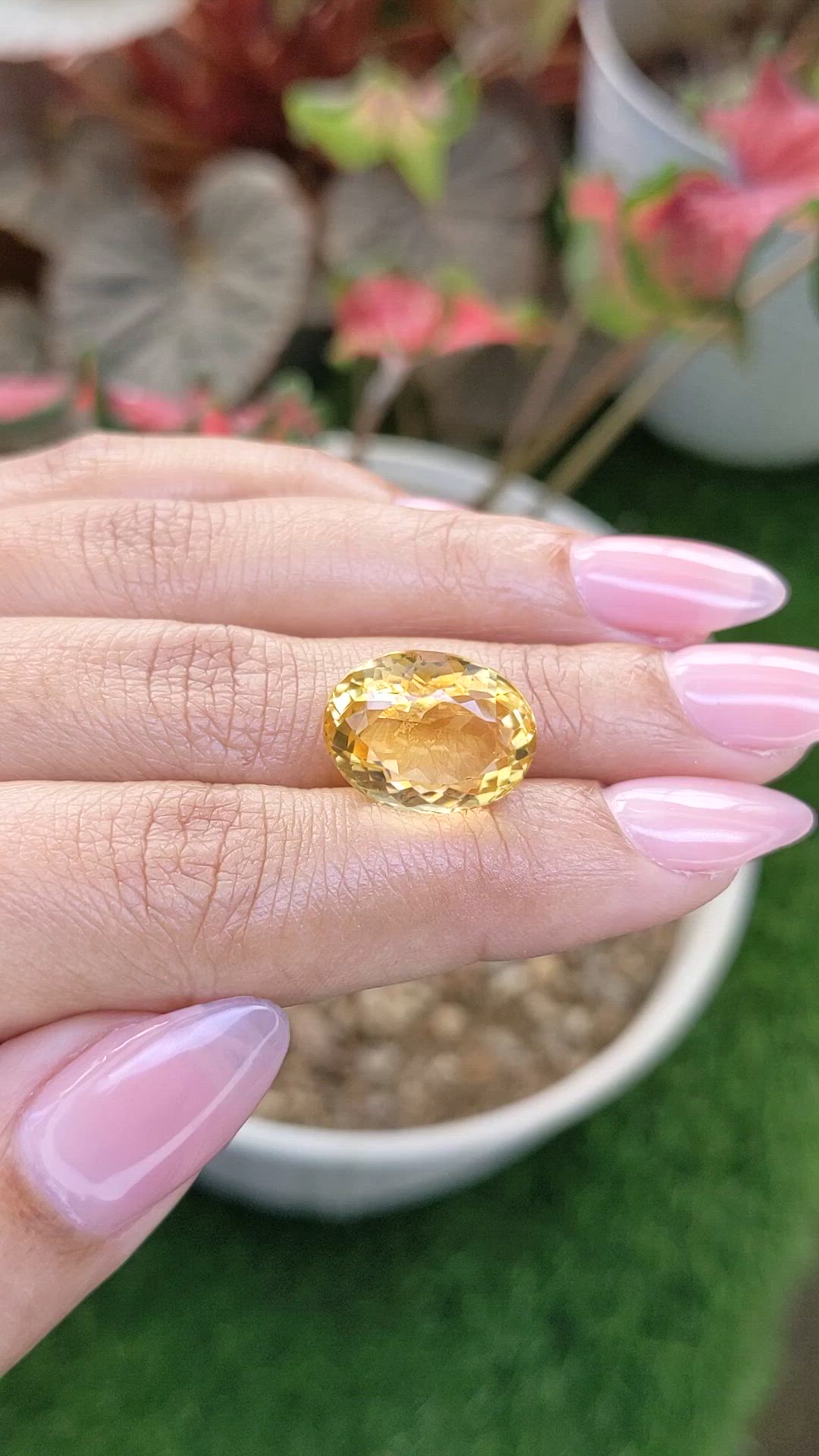 10.75 Ct. Yellow Citrine from Ceylon (Sri Lanka) Size Video