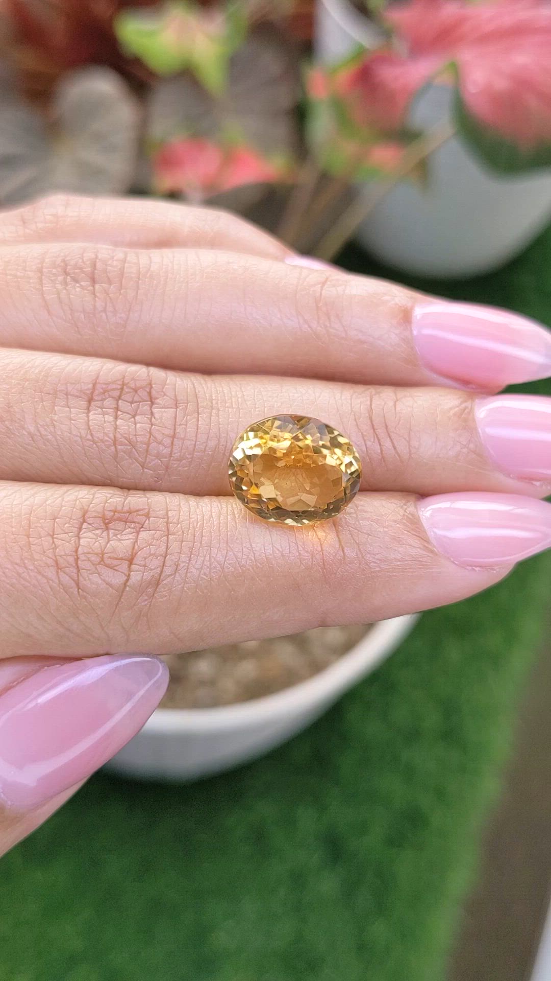 7.93 Ct. Yellow Citrine from Ceylon (Sri Lanka) Size Video