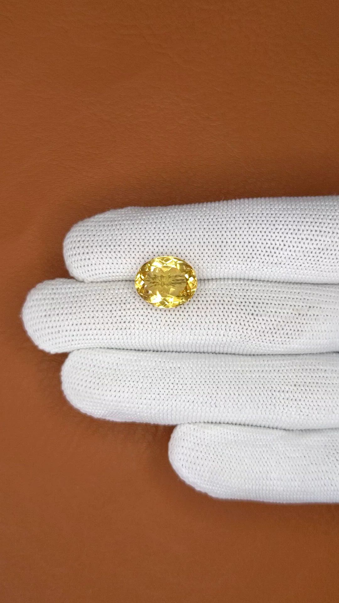 7.93 Ct. Yellow Citrine from Ceylon (Sri Lanka) Size Video
