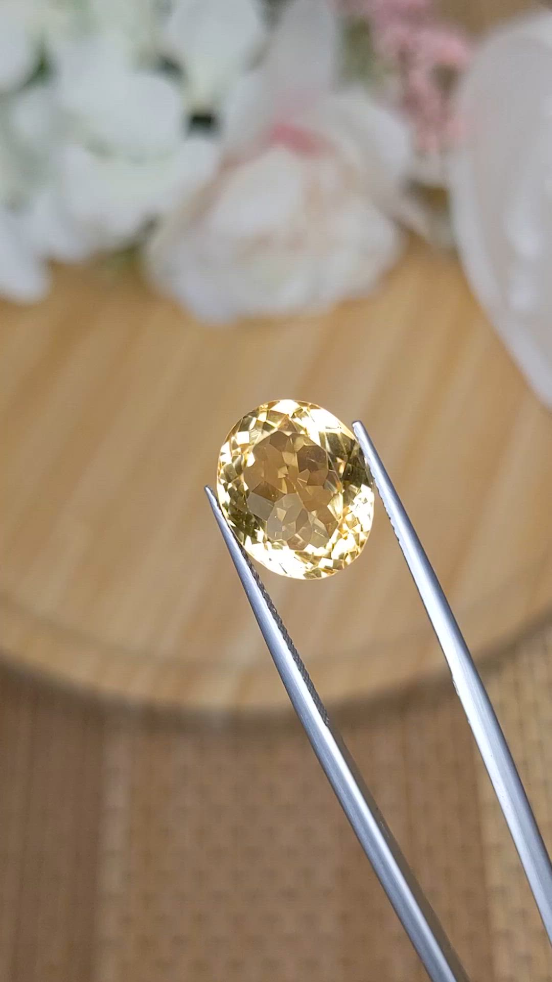 7.93 Ct. Yellow Citrine from Ceylon (Sri Lanka) Size Video